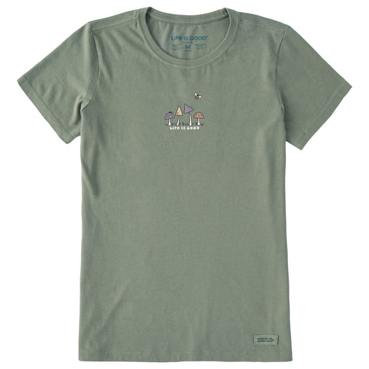 Women's Mushroom Retro Scene Short Sleeve Crusher Tee