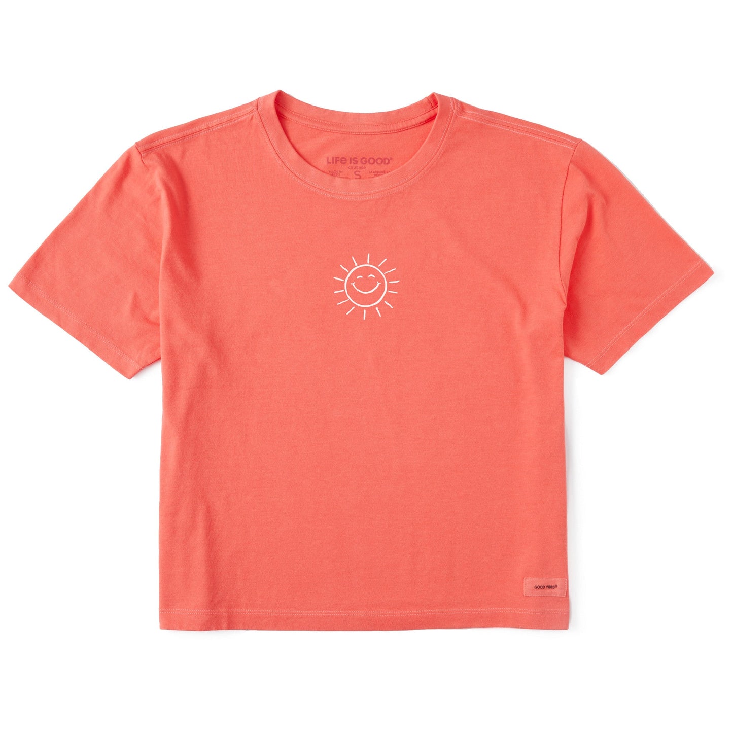 Women's Lil' Happy Sunshine Short Sleeve Crusher Boxy Tee