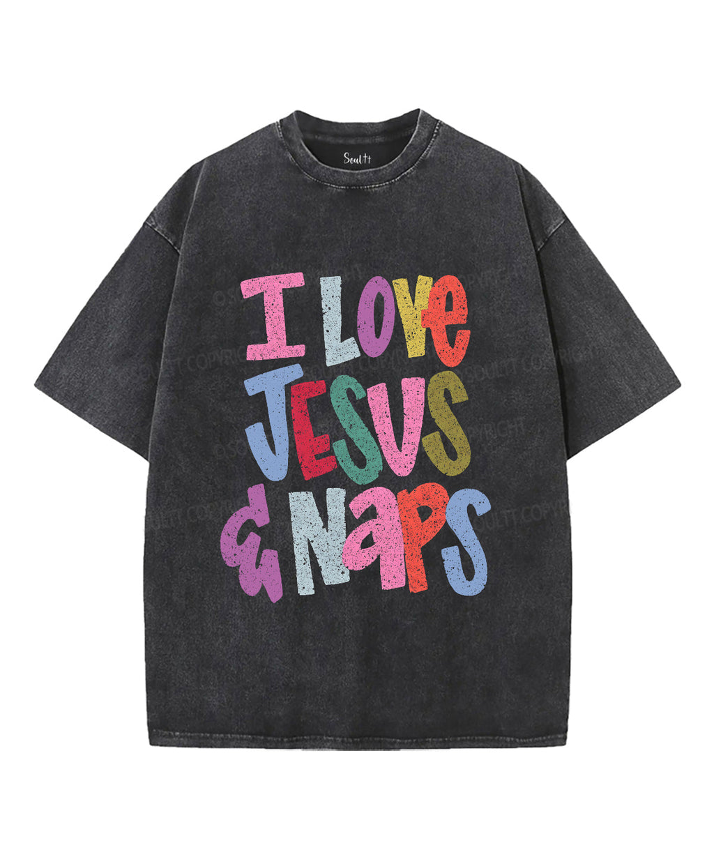 I Love Jesus&Naps Unisex Washed Christian T-shirt Hoodie, Sweatshirt | CiraTrend.com (Image 2)