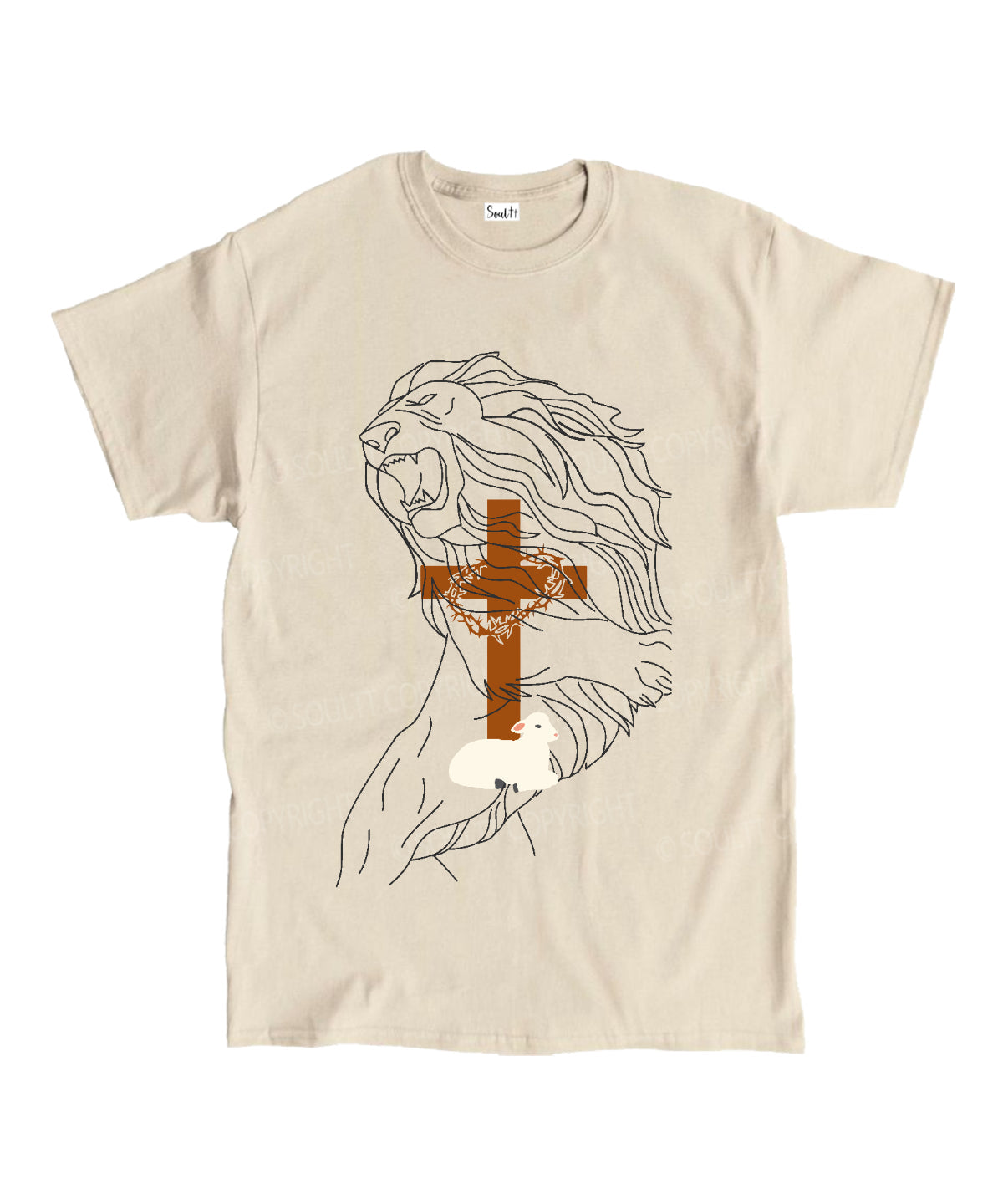 The Lion And The Cross Unisex Cotton Christian T-Shirt Hoodie, Sweatshirt | CiraTrend.com (Image 4)
