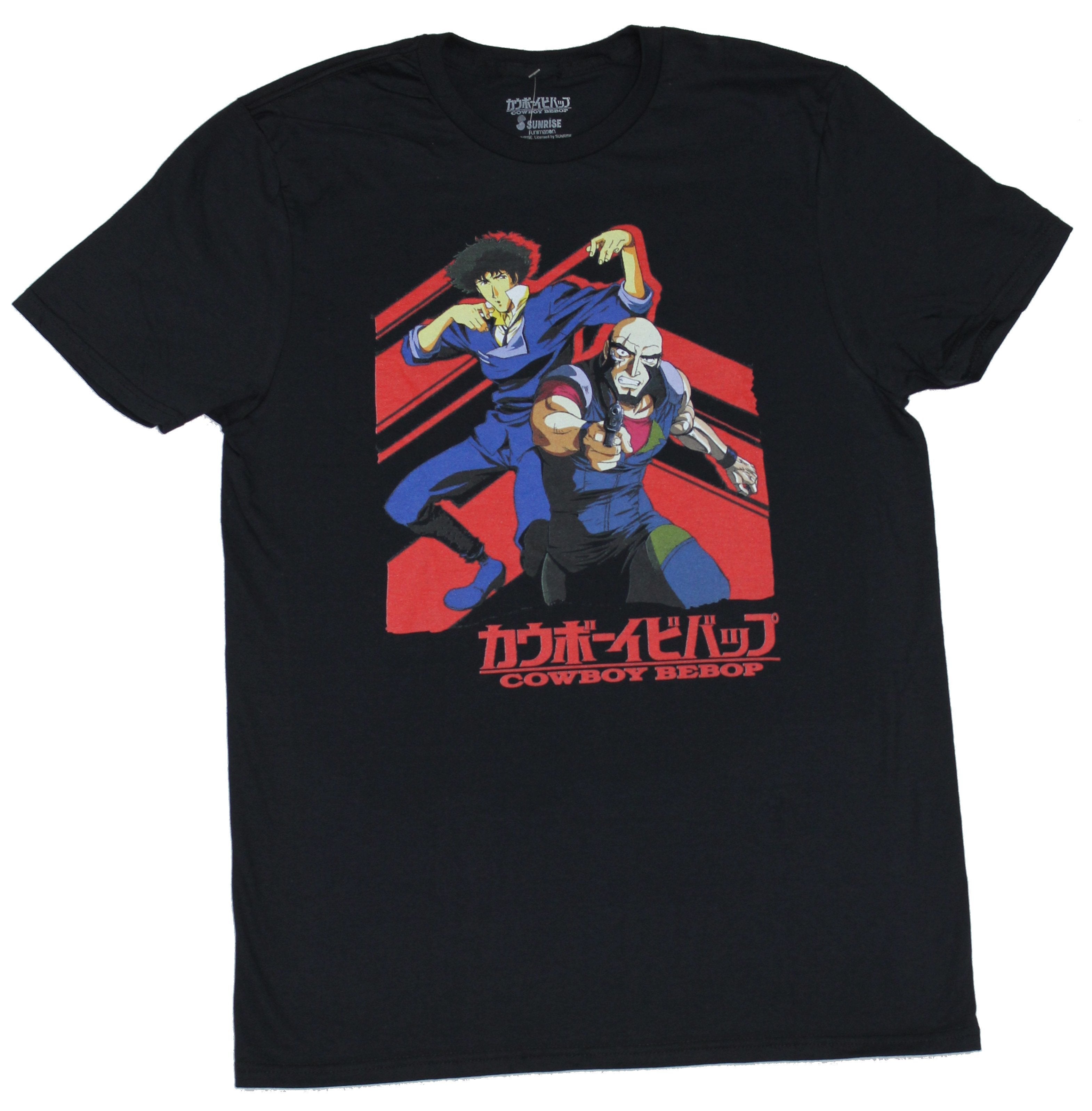 Cowboy Bebop Mens T-Shirt - Spike & Jet In Red Outline Hoodie, Sweatshirt | CiraTrend.com