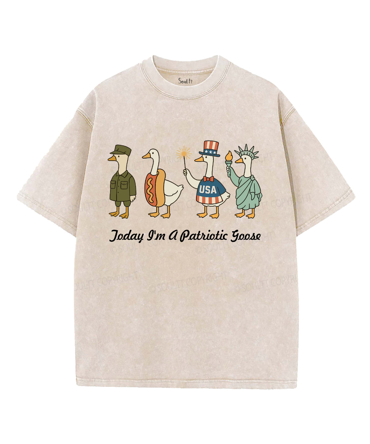Today I'm A Patriotic Goose Unisex Washed Christian T-shirt Hoodie, Sweatshirt | CiraTrend.com (Image 4)