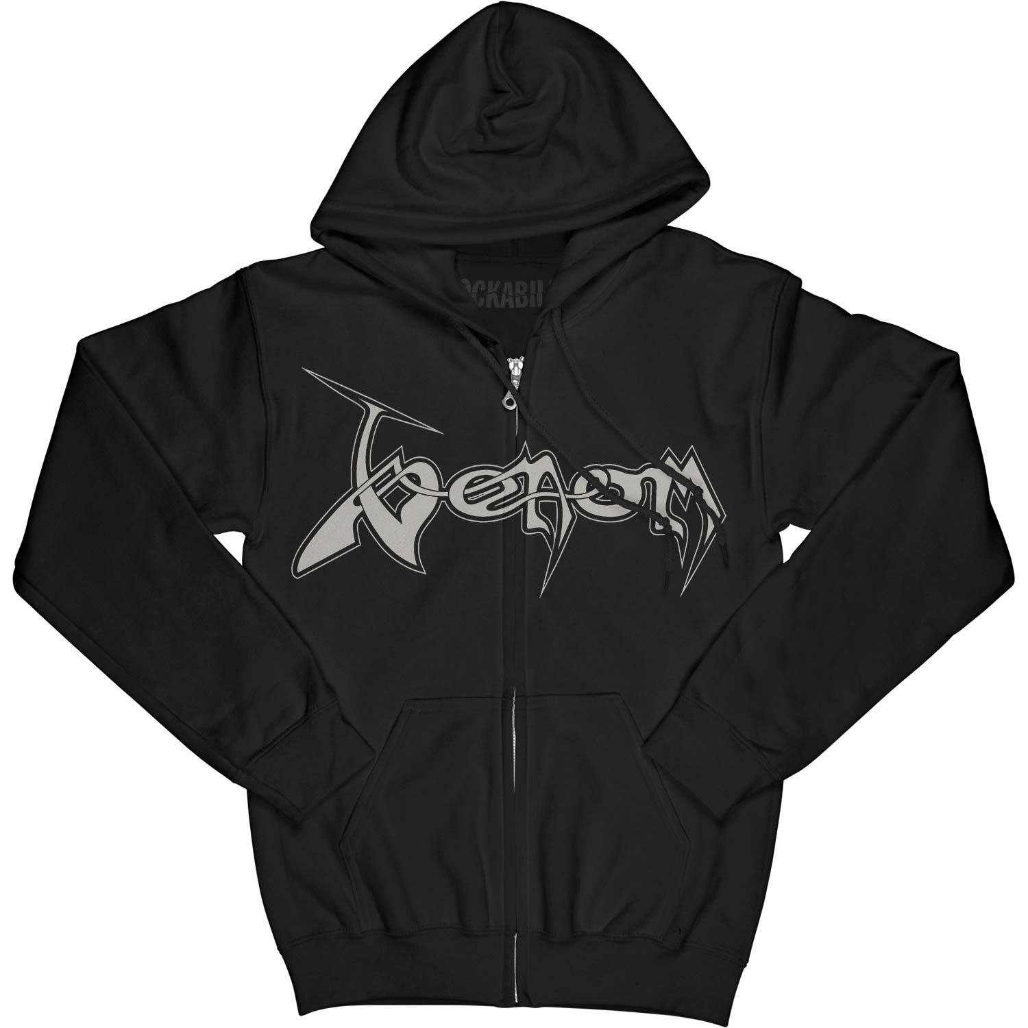 Black Metal Zippered Hooded Sweatshirt T-Shirts, Hoodie | CiraTrend.com (Image 1)