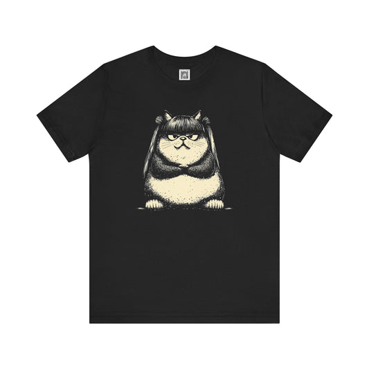 Whimsical Cat Graphic Tee Style055
