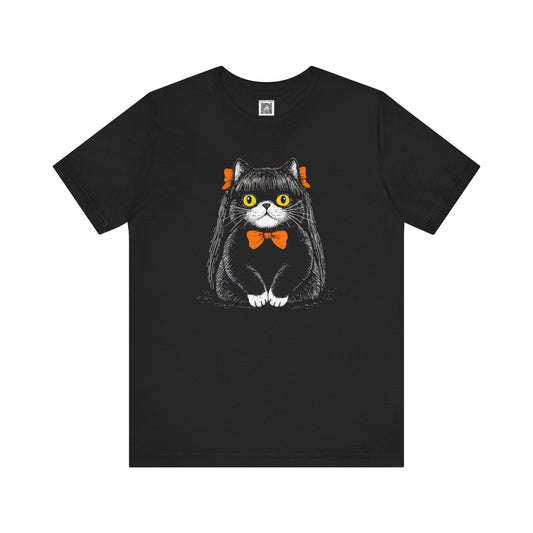 Whimsical Cat Graphic Tee Style056