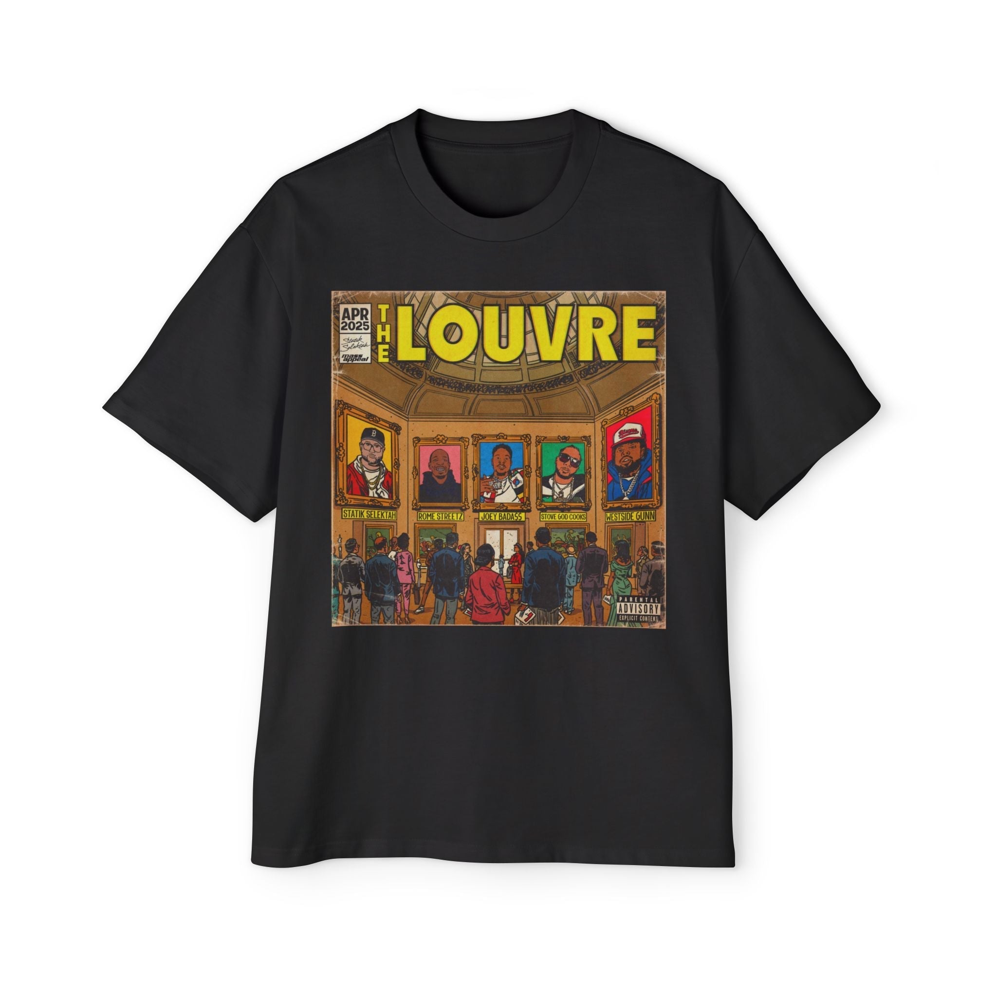 The Louvre - Men's Heavy Oversized Tee Hoodie, Sweatshirt | CiraTrend.com (Image 4)