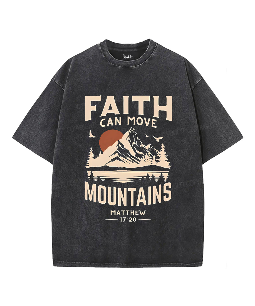 Faith Can Move Mountains Unisex Washed Christian T-shirt Style001 Hoodie, Sweatshirt | CiraTrend.com (Image 1)