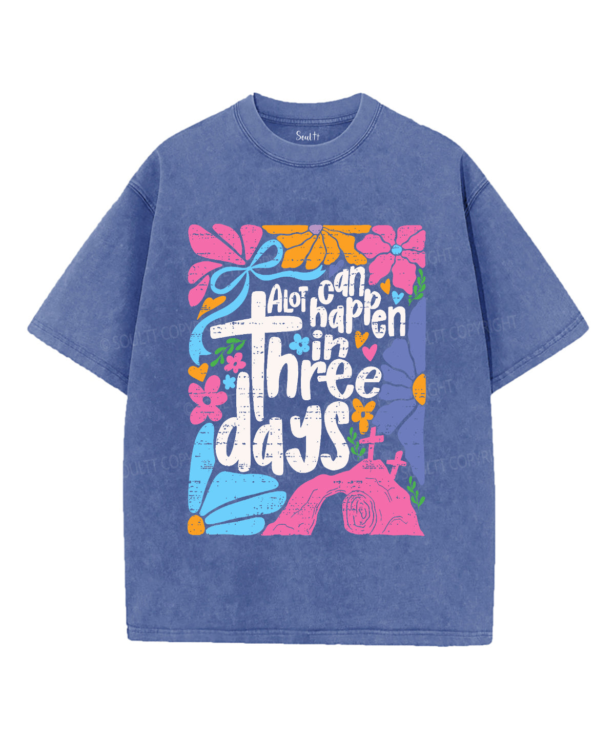 A Lot Can Happen In Three Days Unisex Washed Christian T-shirt Hoodie, Sweatshirt | CiraTrend.com (Image 3)