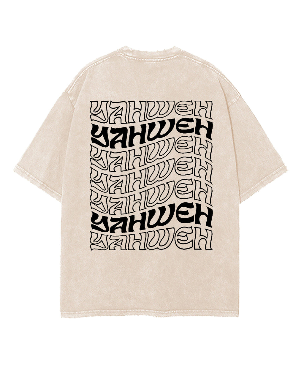YHWH Double Sided Washed Christian T-shirt Hoodie, Sweatshirt | CiraTrend.com (Image 3)