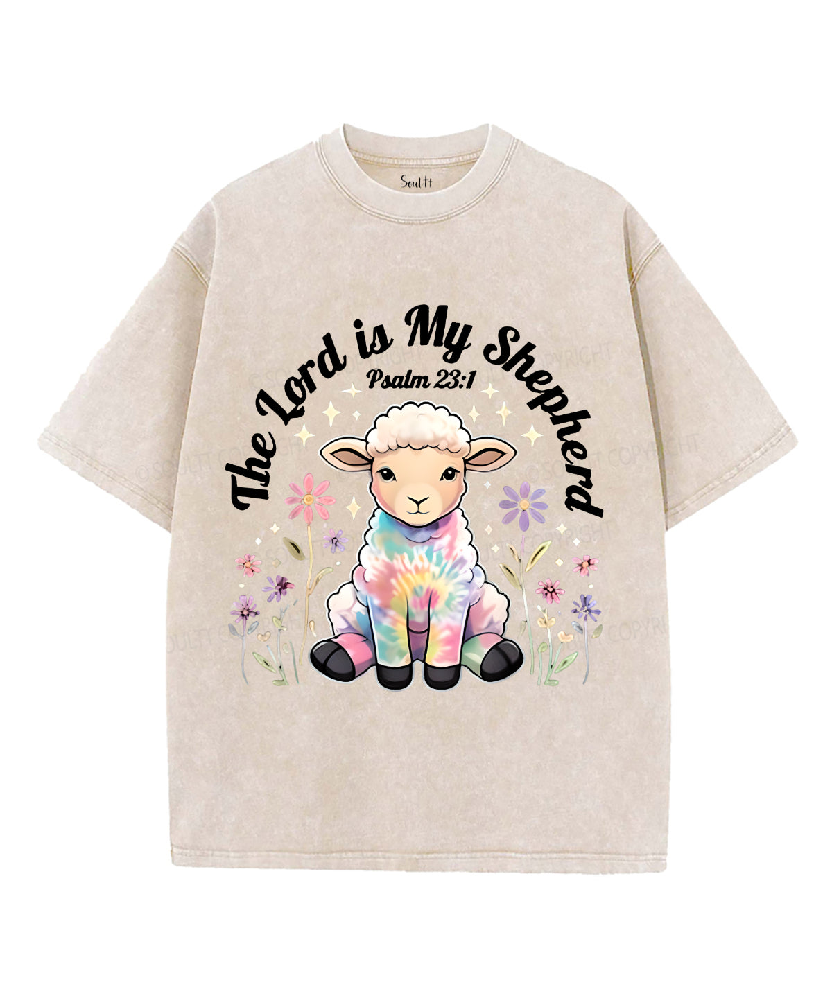 The Lord Is My Shepherd Unisex Washed Christian T-shirt Style004 Hoodie, Sweatshirt | CiraTrend.com (Image 1)