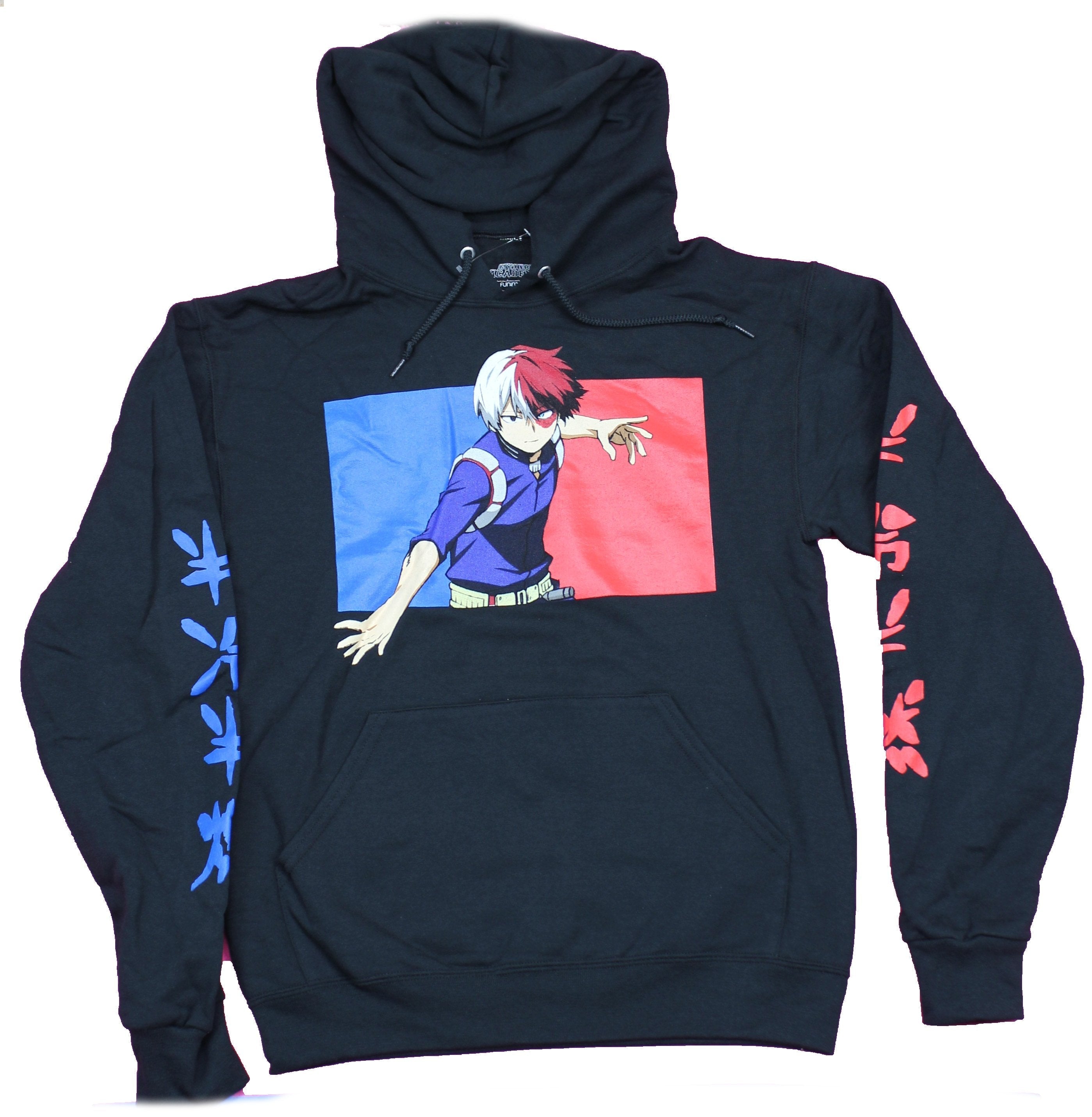 My Hero Academia Mens Pullover Hoodie- Todoroki Box Kanji Sleeves T-Shirts, Sweatshirt | CiraTrend.com