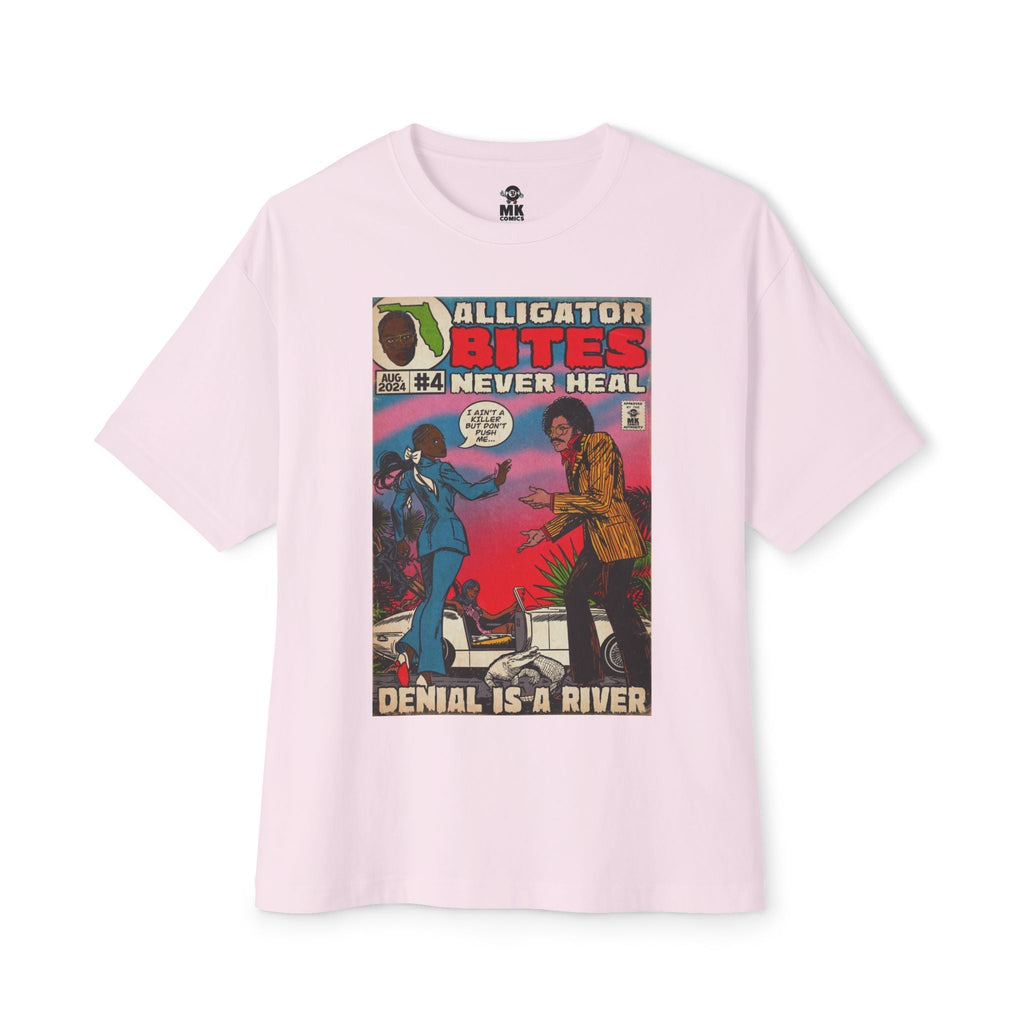 Denial is a River - Alligator Bites - Unisex Oversized Boxy Tee Hoodie, Sweatshirt | CiraTrend.com (Image 3)