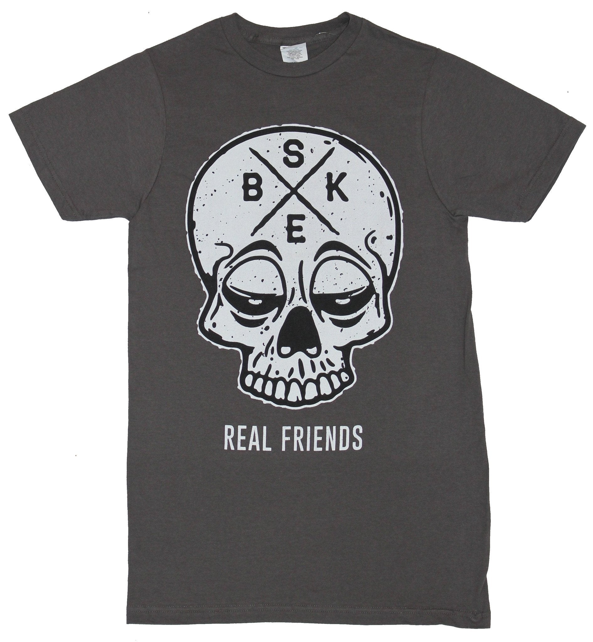 Real Friends Mens T-Shirt - BSKE Droopy Eyed Skull Image Hoodie, Sweatshirt | CiraTrend.com