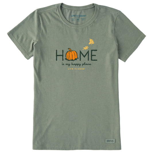 Women's Home is my Happy Place Fall Short Sleeve Crusher Tee