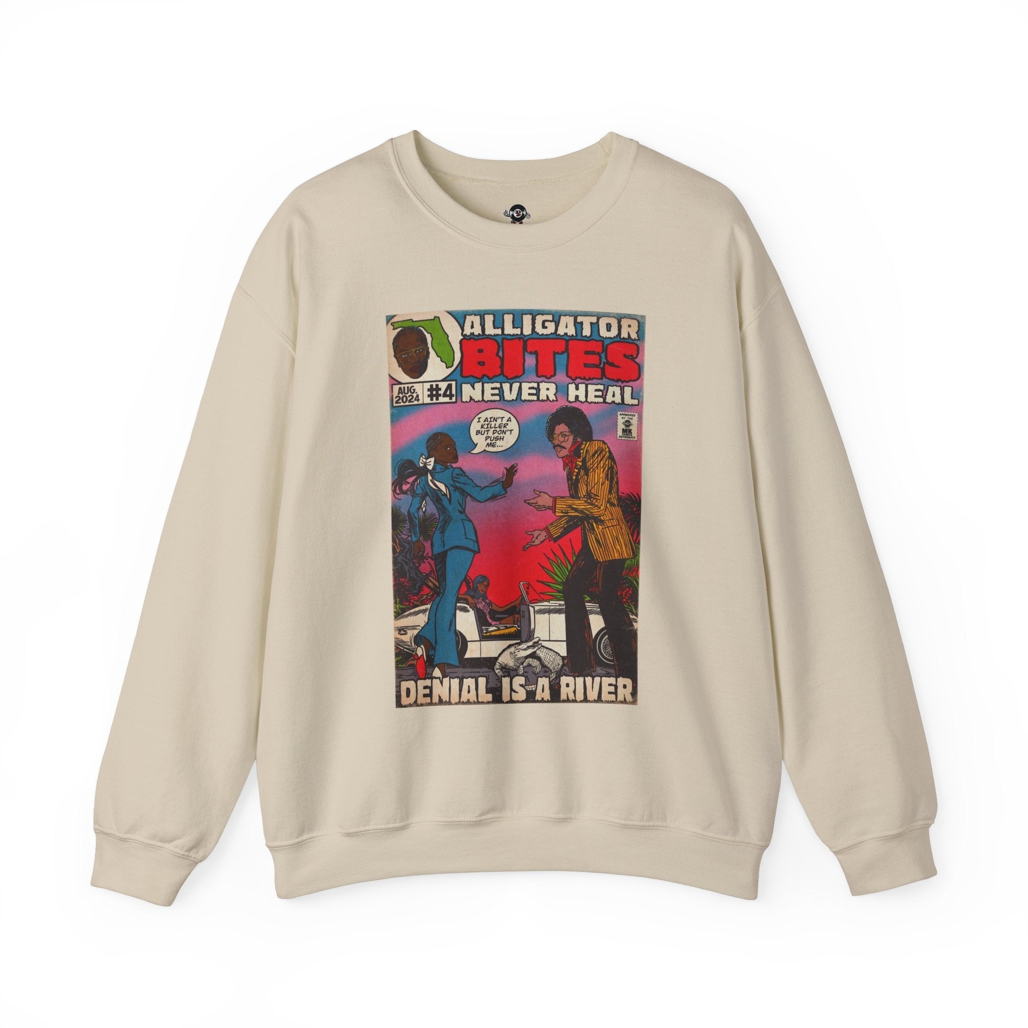 Denial is a River - Alligator Bites - Unisex Heavy BlendÃ¢â€žÂ¢ Crewneck Sweatshirt T-Shirts, Hoodie (Image 4)