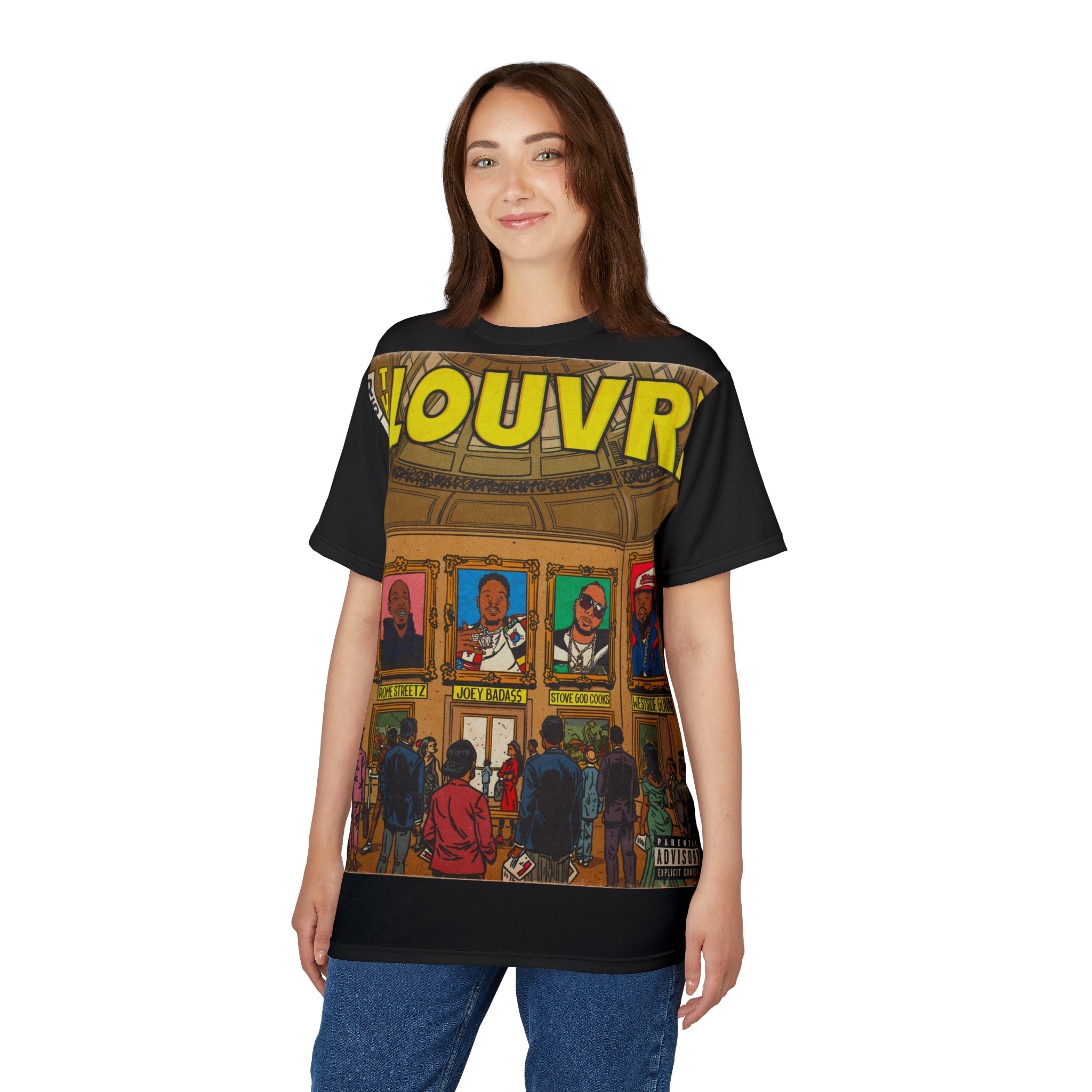 The Louvre - Statik Selektah & MK Collab - Unisex Cut & Sew Tee (AOP) Hoodie, Sweatshirt | CiraTrend.com (Image 3)