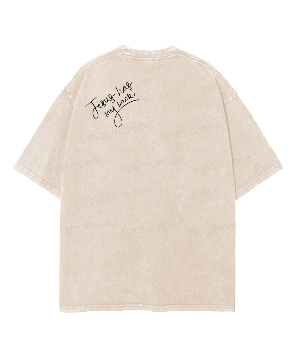 Jesus Has My Back Double Sided Unisex Washed Christian T-shirt Hoodie, Sweatshirt | CiraTrend.com (Image 4)