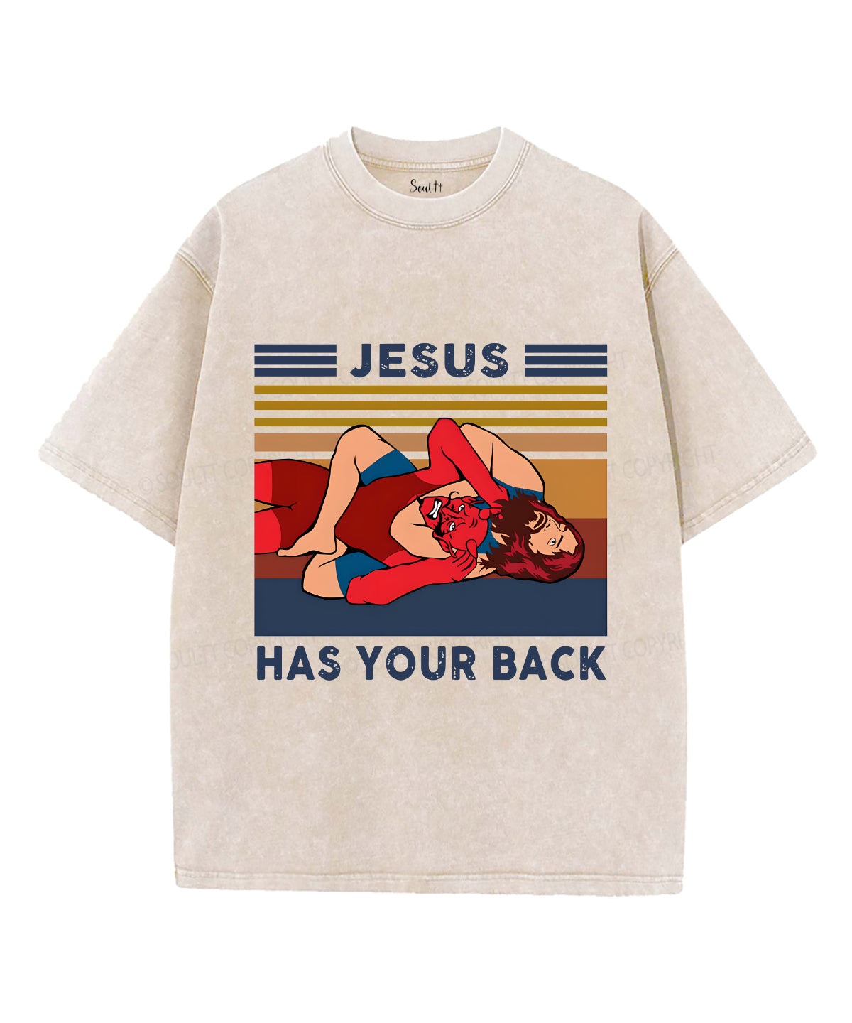 Jesus Has Your Back Unisex Washed Christian T-shirt Hoodie, Sweatshirt | CiraTrend.com (Image 4)