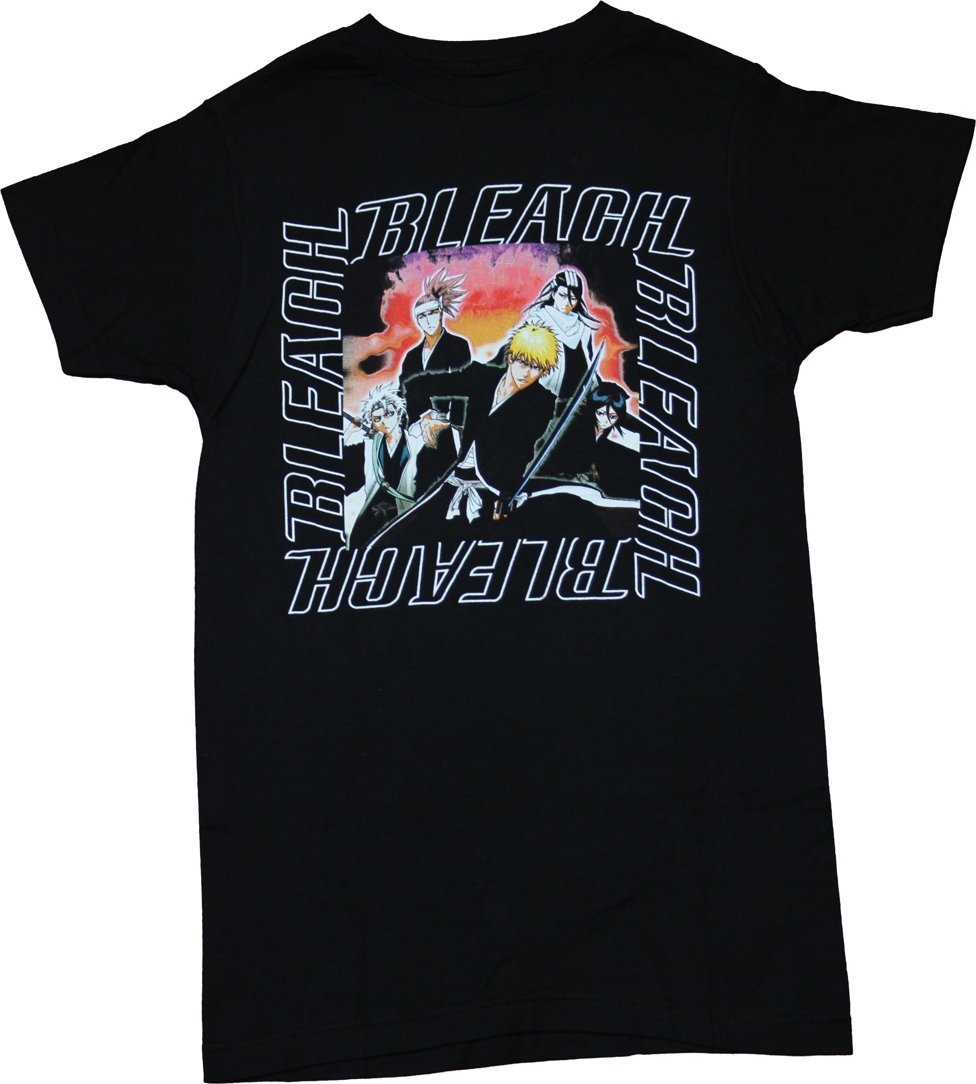 Bleach Mens T-Shirt - Boxed Group Bleach Title Surrounded Hoodie, Sweatshirt | CiraTrend.com
