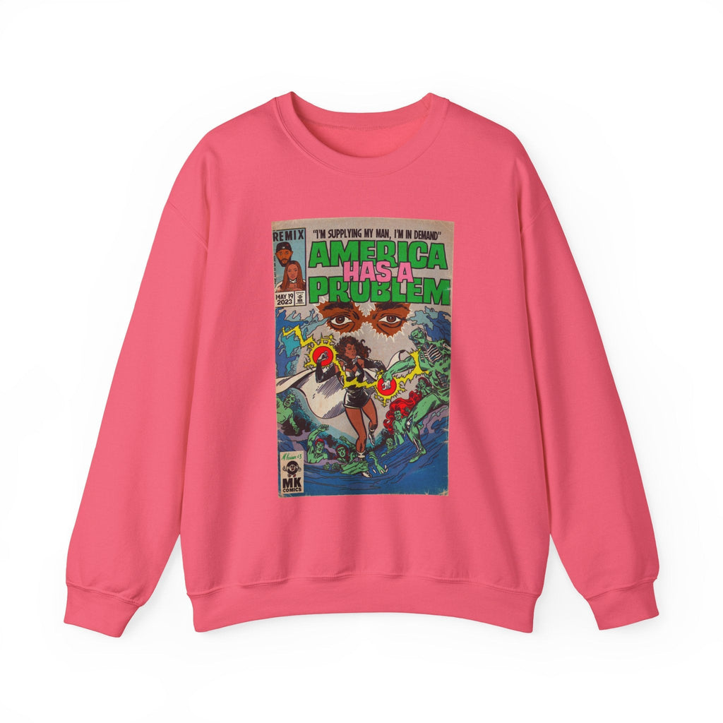 America Has a Problem - Unisex Heavy BlendÃ¢â€žÂ¢ Crewneck Sweatshirt T-Shirts, Hoodie | CiraTrend.com (Image 5)