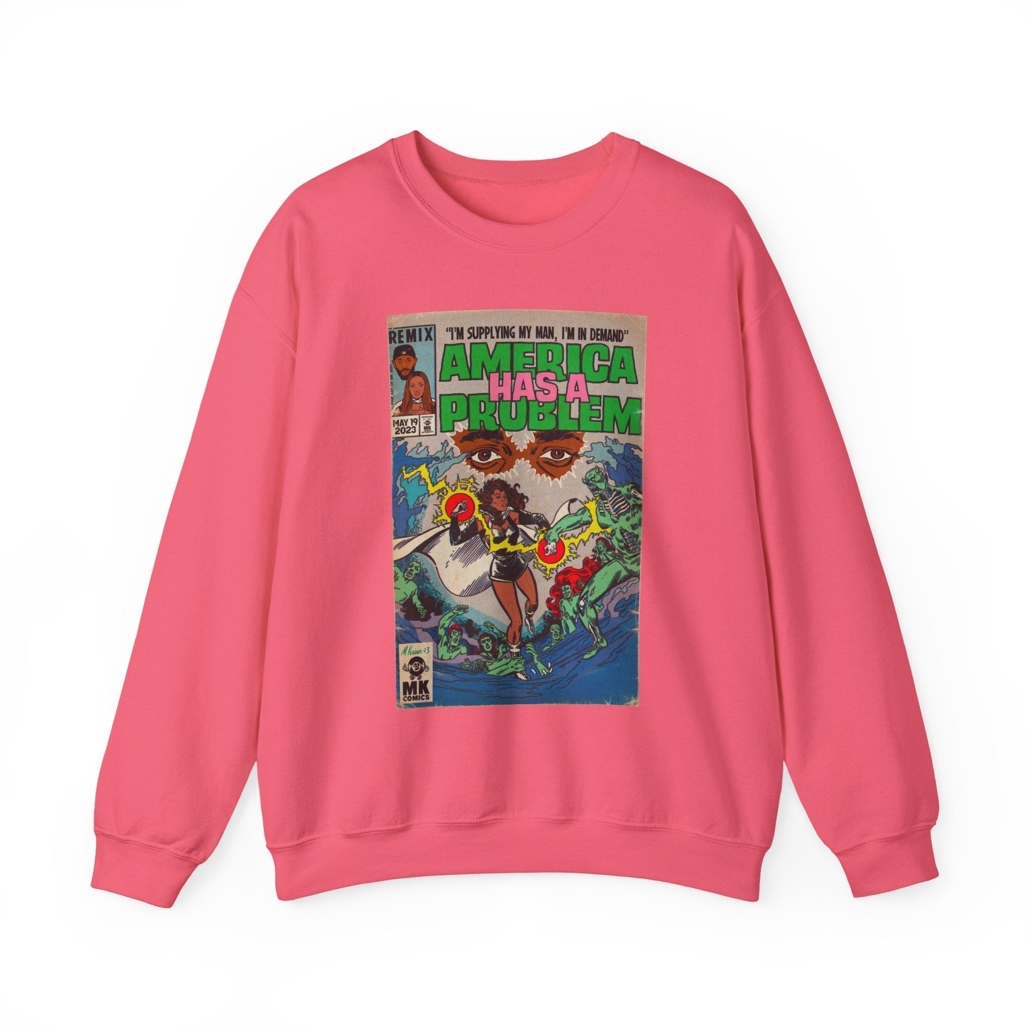 America Has a Problem - Unisex Heavy BlendÃ¢â€žÂ¢ Crewneck Sweatshirt T-Shirts, Hoodie | CiraTrend.com (Image 5)
