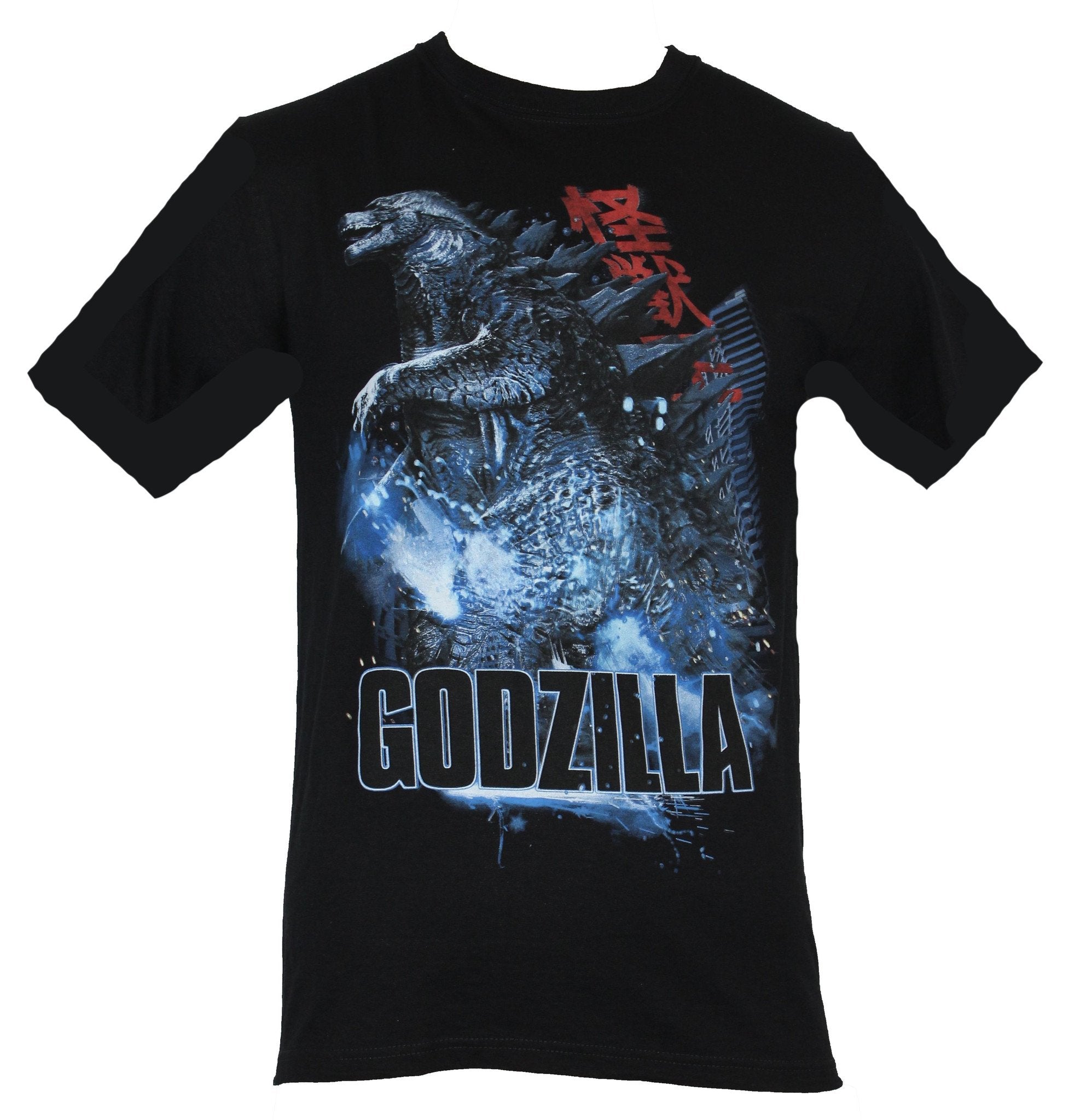 Godzilla Mens T-Shirt -  Movie Style Godzilla Trampling City W/ Japaneese Hoodie, Sweatshirt | CiraTrend.com