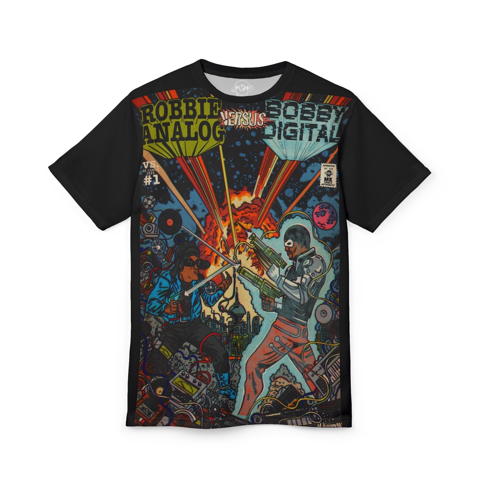 Analog vs. Digital - Unisex Cut & Sew Tee (AOP) Hoodie, Sweatshirt | CiraTrend.com (Image 1)