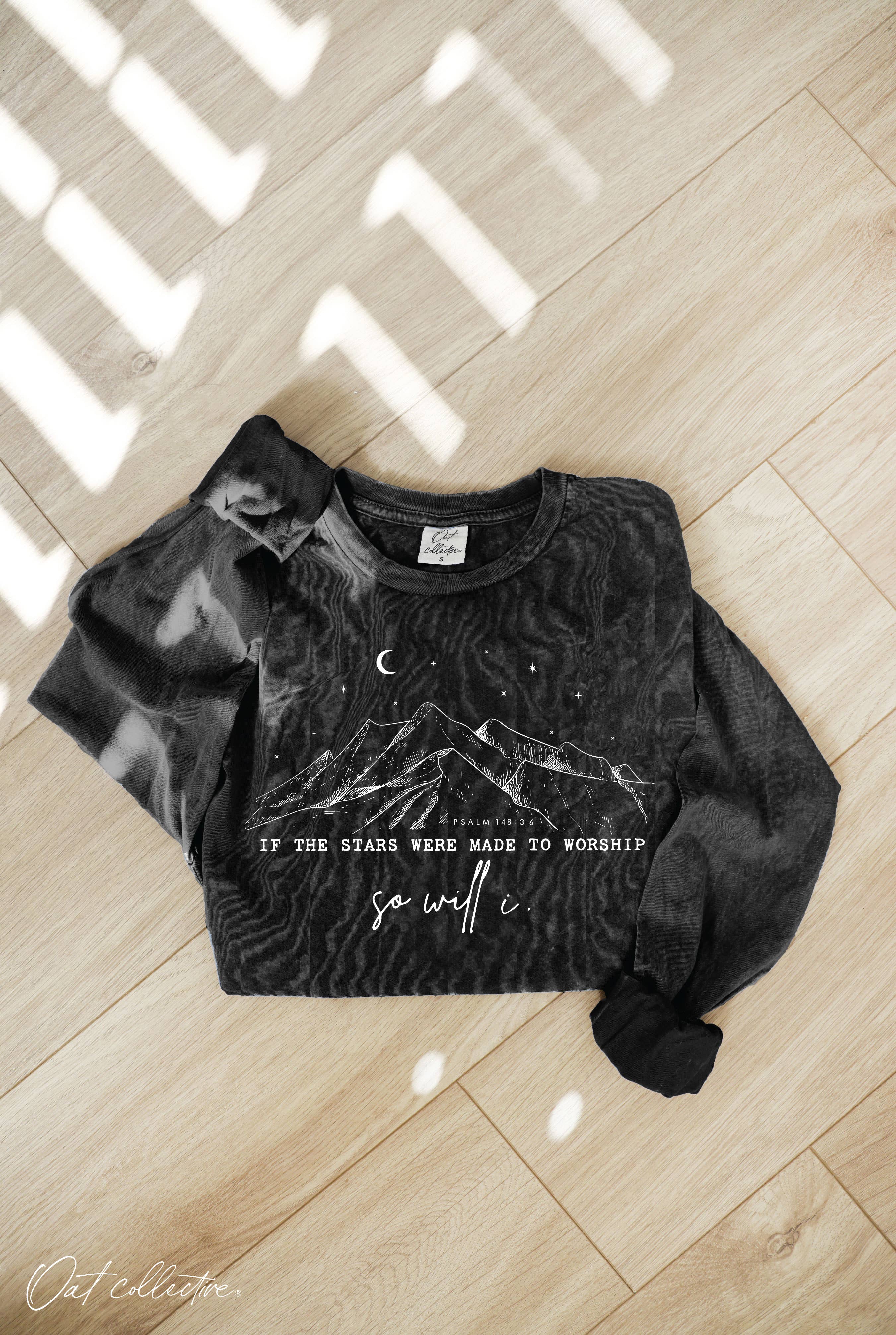 So Will I Mineral Washed Long Sleeve Graphic