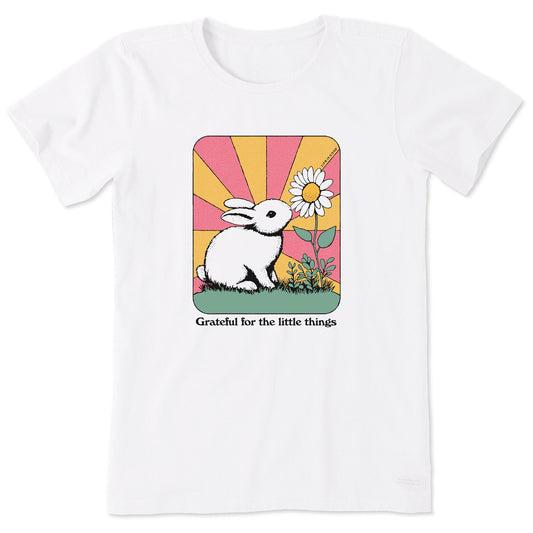 Women's Grateful for the Little Things Bunny Short Sleeve Crusher Tee