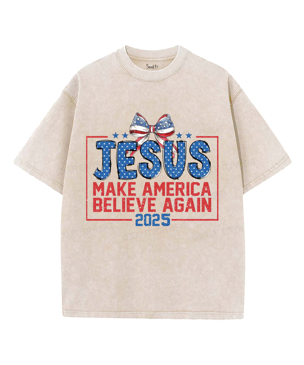 Make America Believe Again Unisex Washed Christian T-shirt Hoodie, Sweatshirt | CiraTrend.com (Image 1)