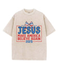 Make America Believe Again Unisex Washed Christian T-shirt Hoodie, Sweatshirt | CiraTrend.com (Image 1)