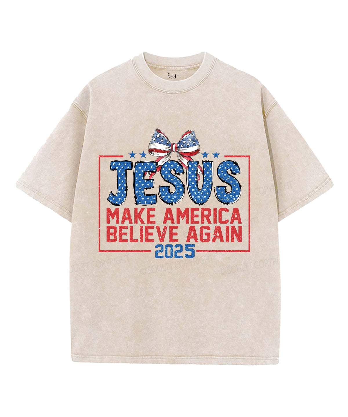 Make America Believe Again Unisex Washed Christian T-shirt Hoodie, Sweatshirt | CiraTrend.com (Image 1)