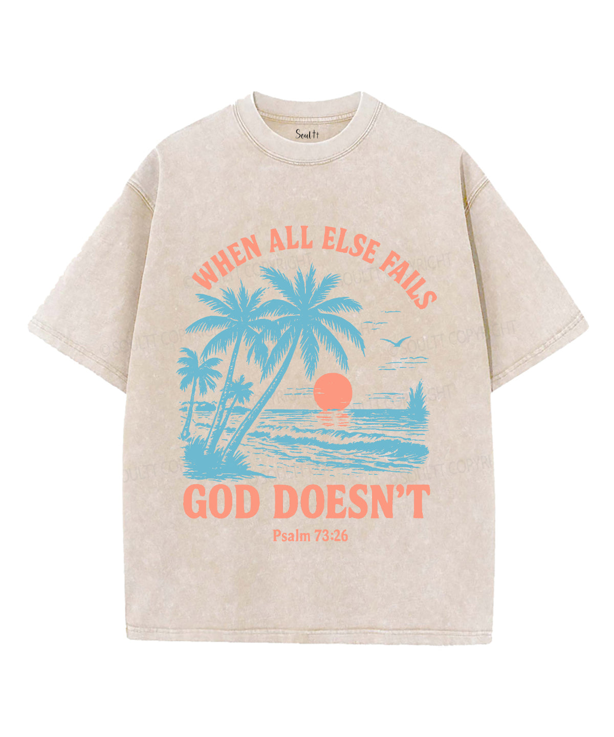 When All Else Falls God Doesn't Unisex Washed Christian T-shirt Hoodie, Sweatshirt | CiraTrend.com (Image 4)