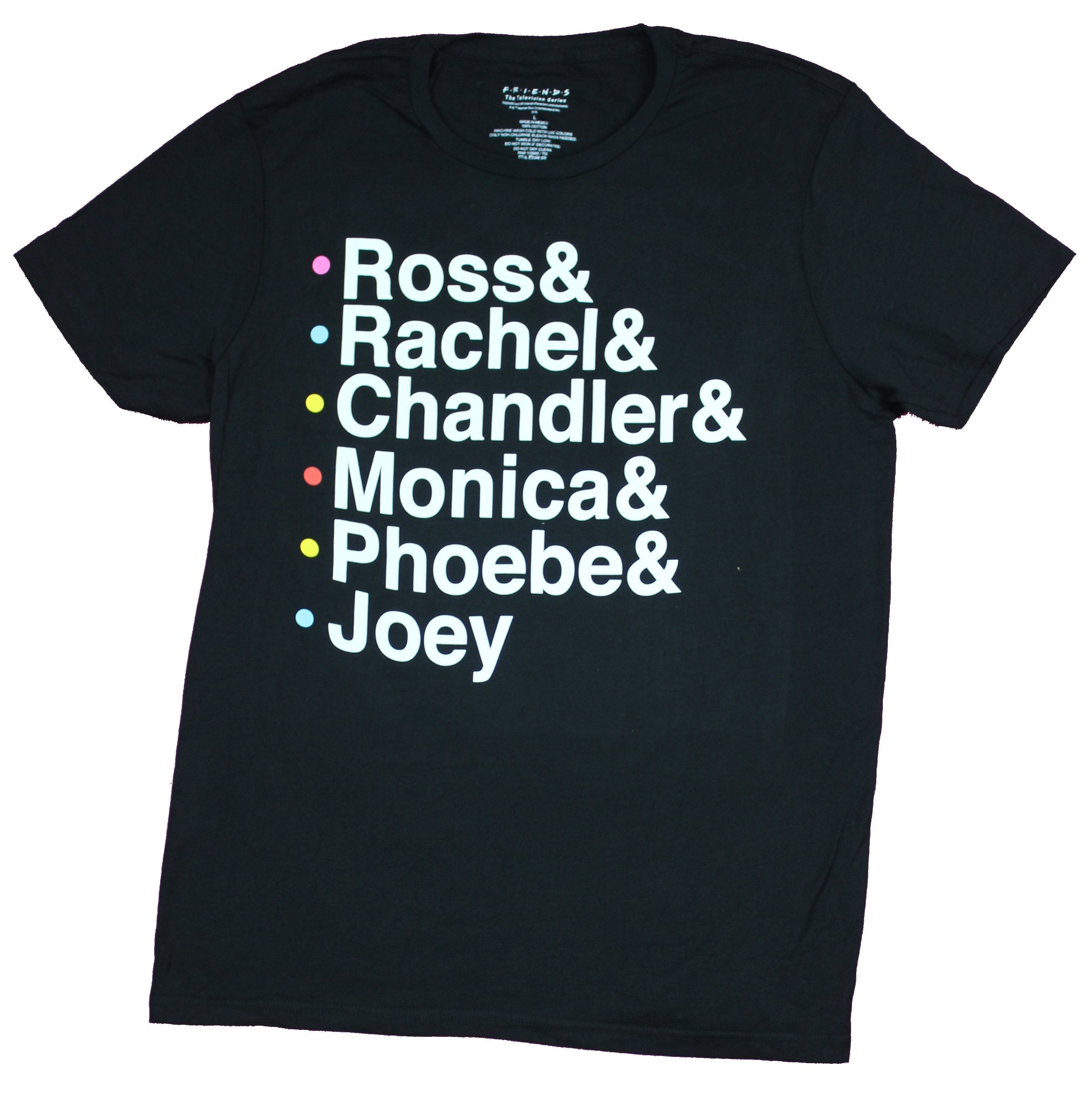 Friends Mens T-Shirt - Block Letter List of Character Names Hoodie, Sweatshirt | CiraTrend.com