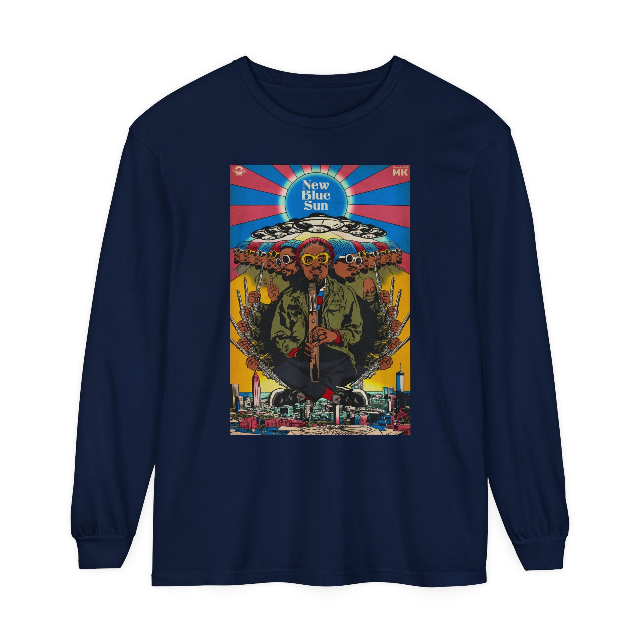 Blue Sun - Unisex Comfort Colors Long Sleeve T-Shirt Hoodie, Sweatshirt | CiraTrend.com (Image 2)