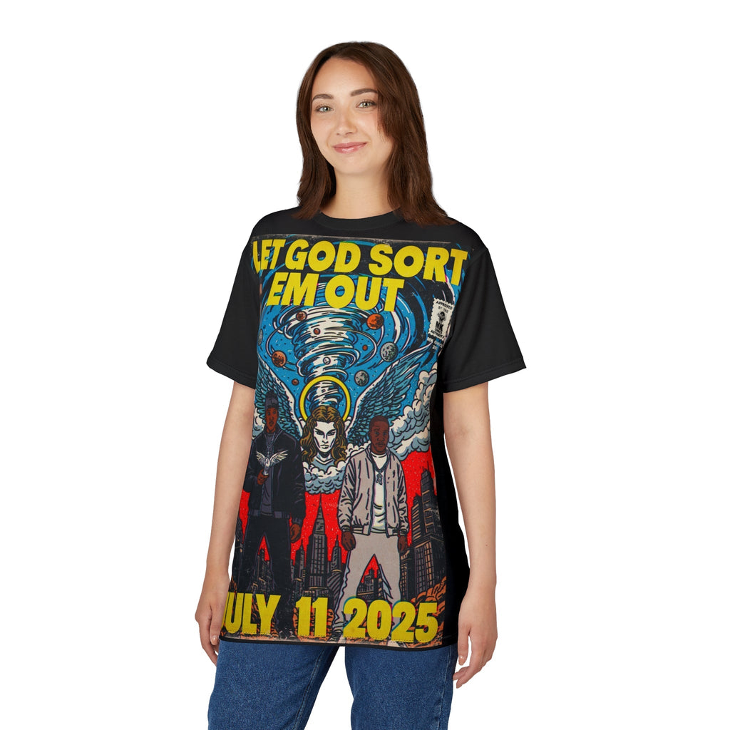 Let God Sort Em Out - Unisex Cut & Sew Tee (AOP) Hoodie, Sweatshirt | CiraTrend.com (Image 4)