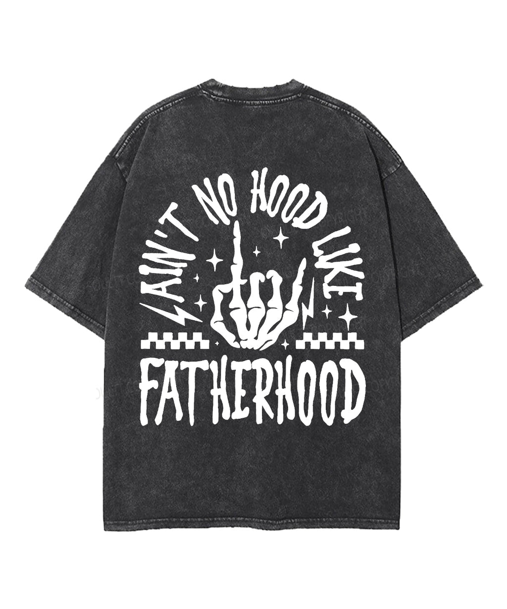 Ain't No Hood Like Fatherhood Unisex Washed Christian T-shirt Hoodie, Sweatshirt | CiraTrend.com (Image 3)