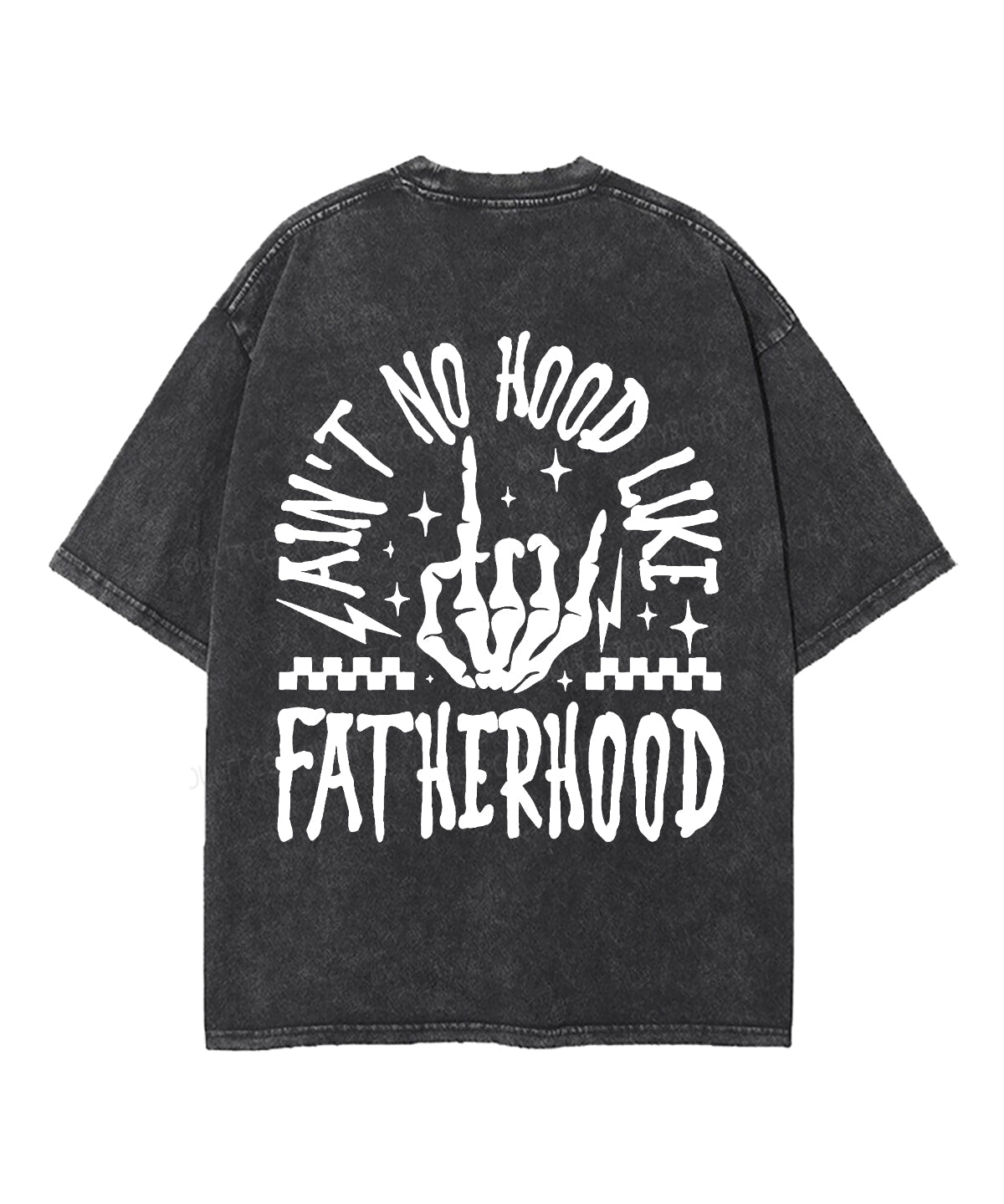 Ain't No Hood Like Fatherhood Unisex Washed Christian T-shirt Hoodie, Sweatshirt | CiraTrend.com (Image 3)
