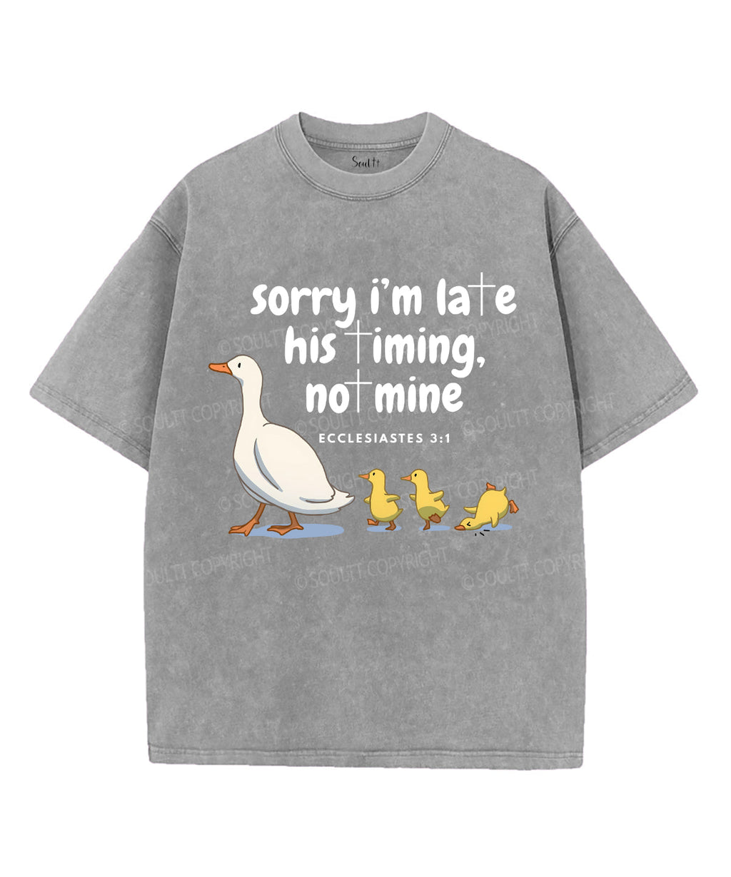 Sorry I'm Late Unisex Washed Christian T-shirt Hoodie, Sweatshirt | CiraTrend.com (Image 3)