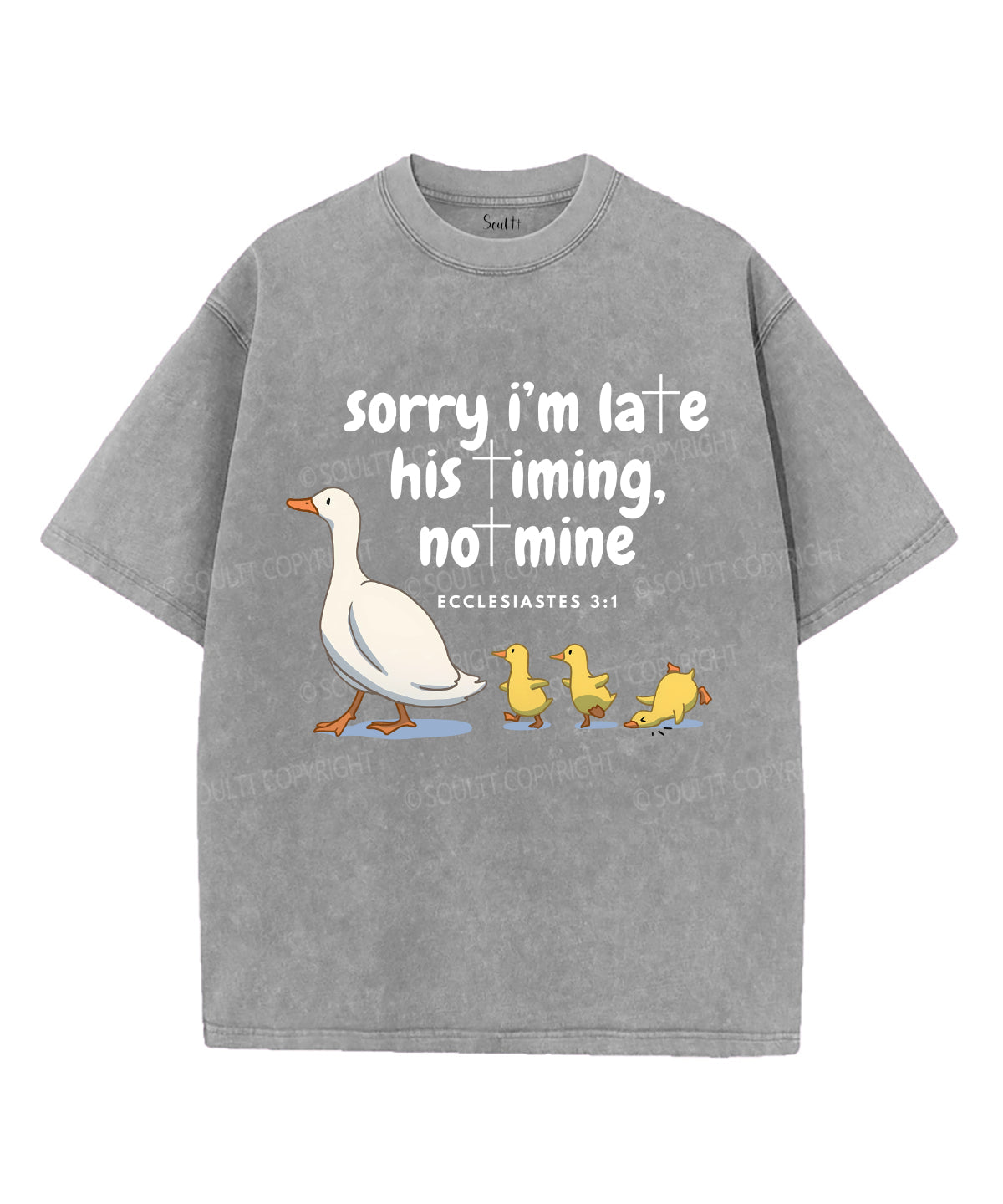 Sorry I'm Late Unisex Washed Christian T-shirt Hoodie, Sweatshirt | CiraTrend.com (Image 3)