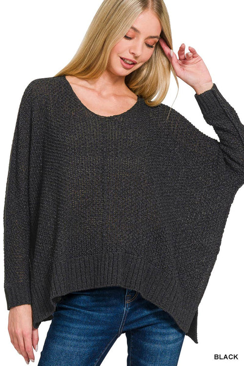 0806 Dolman Sleeve V Neck Sweater SI-27127