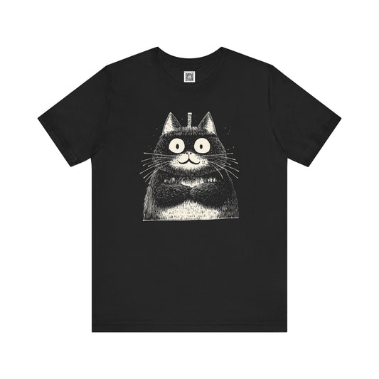 Whimsical Cat Graphic Tee Style057