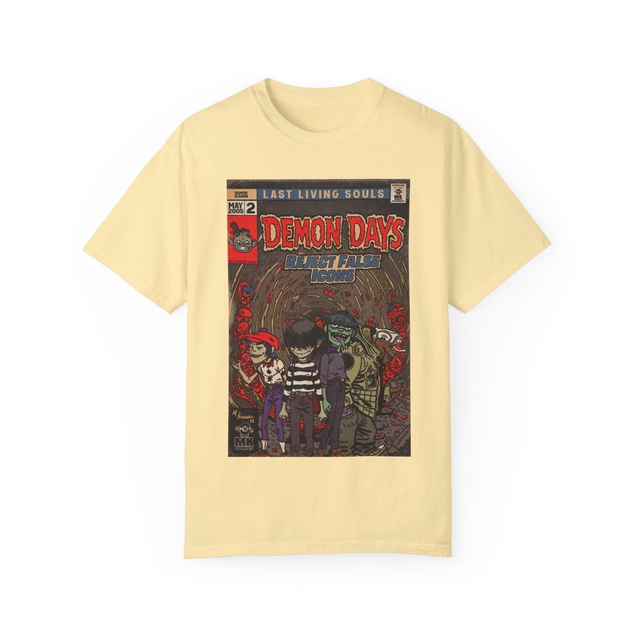 Demon Days - Unisex Garment-Dyed T-shirt Hoodie, Sweatshirt | CiraTrend.com (Image 4)