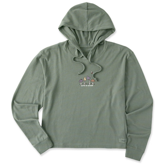 Women's Mushroom Retro Scene Crusher Boxy Hoodie