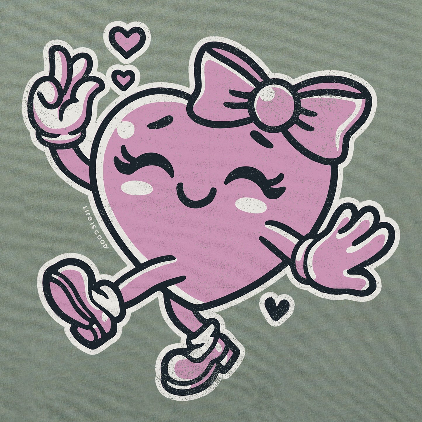 Women's Happy Heart Short Sleeve Crusher Boxy Tee