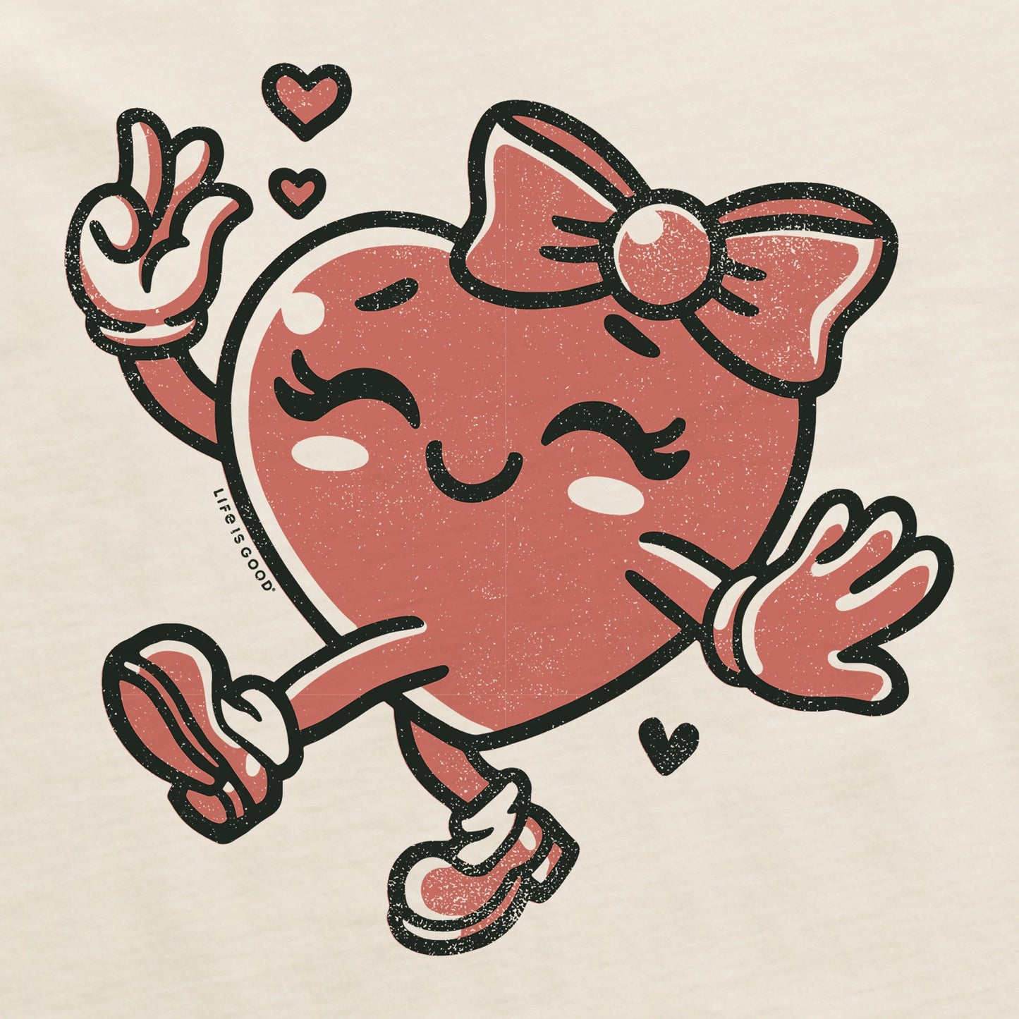 Women's Happy Heart Short Sleeve Crusher Tee