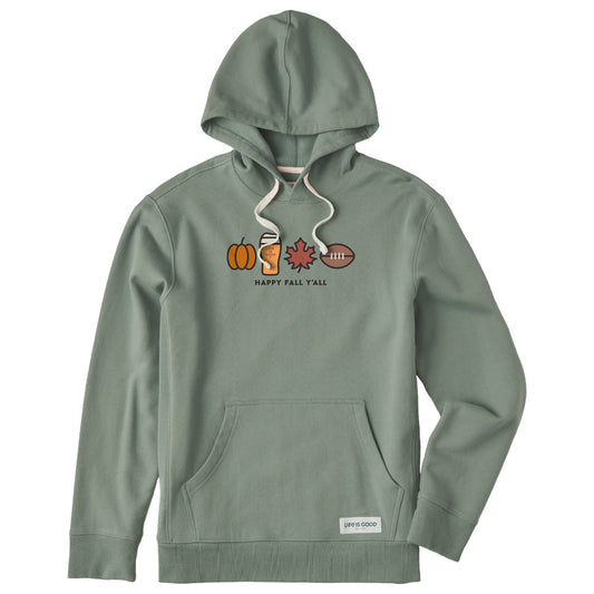 Men's Happy Fall Icons Simply True Fleece Hoodie