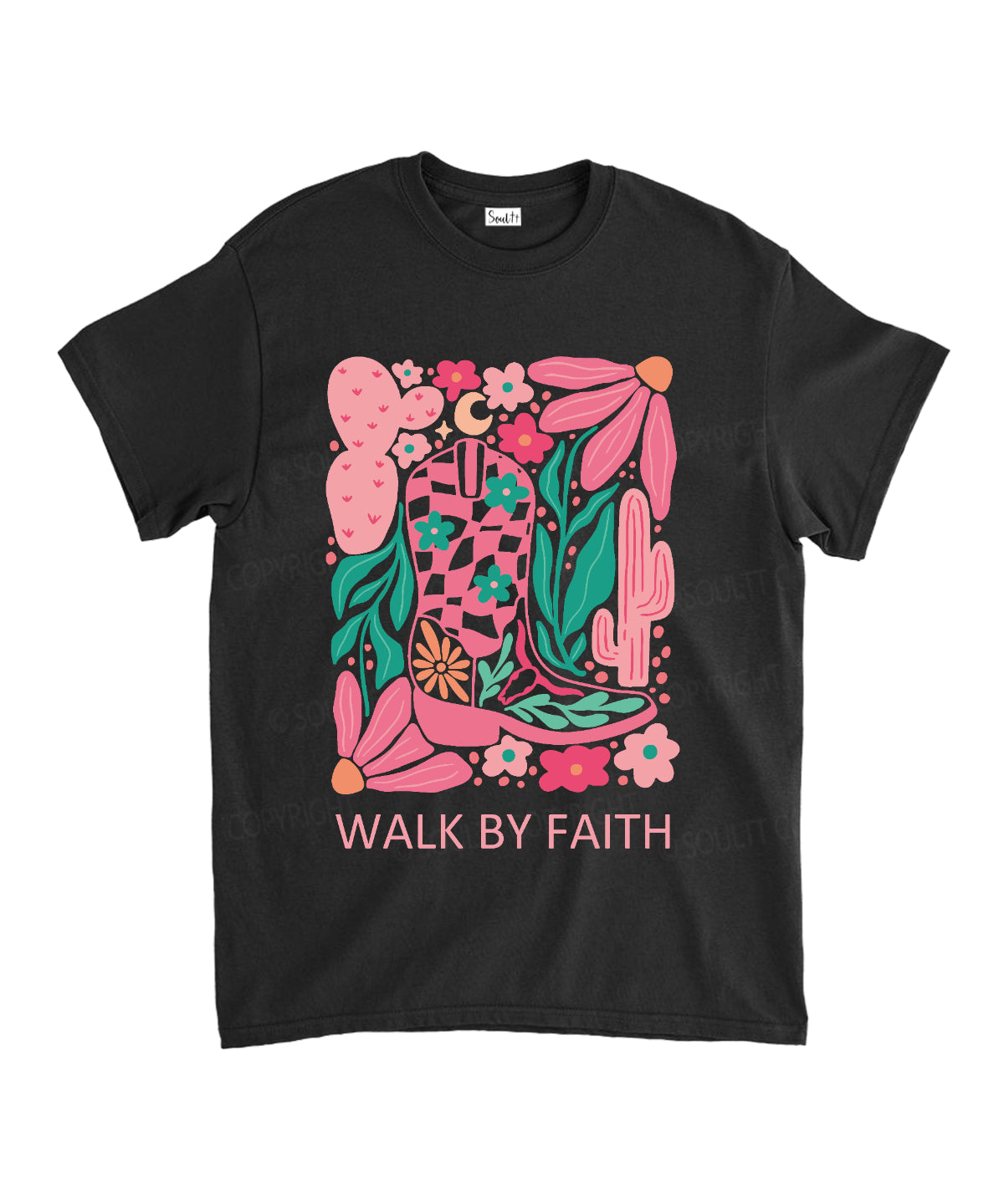 Walk By Faith Unisex Cotton Christian T-Shirt Hoodie, Sweatshirt | CiraTrend.com (Image 1)