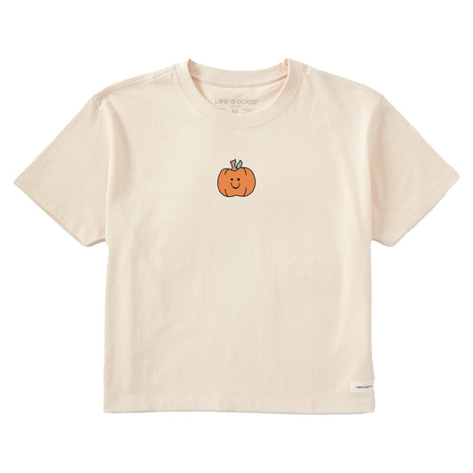 Women's Happy Pumpkin Short Sleeve Crusher Boxy Tee
