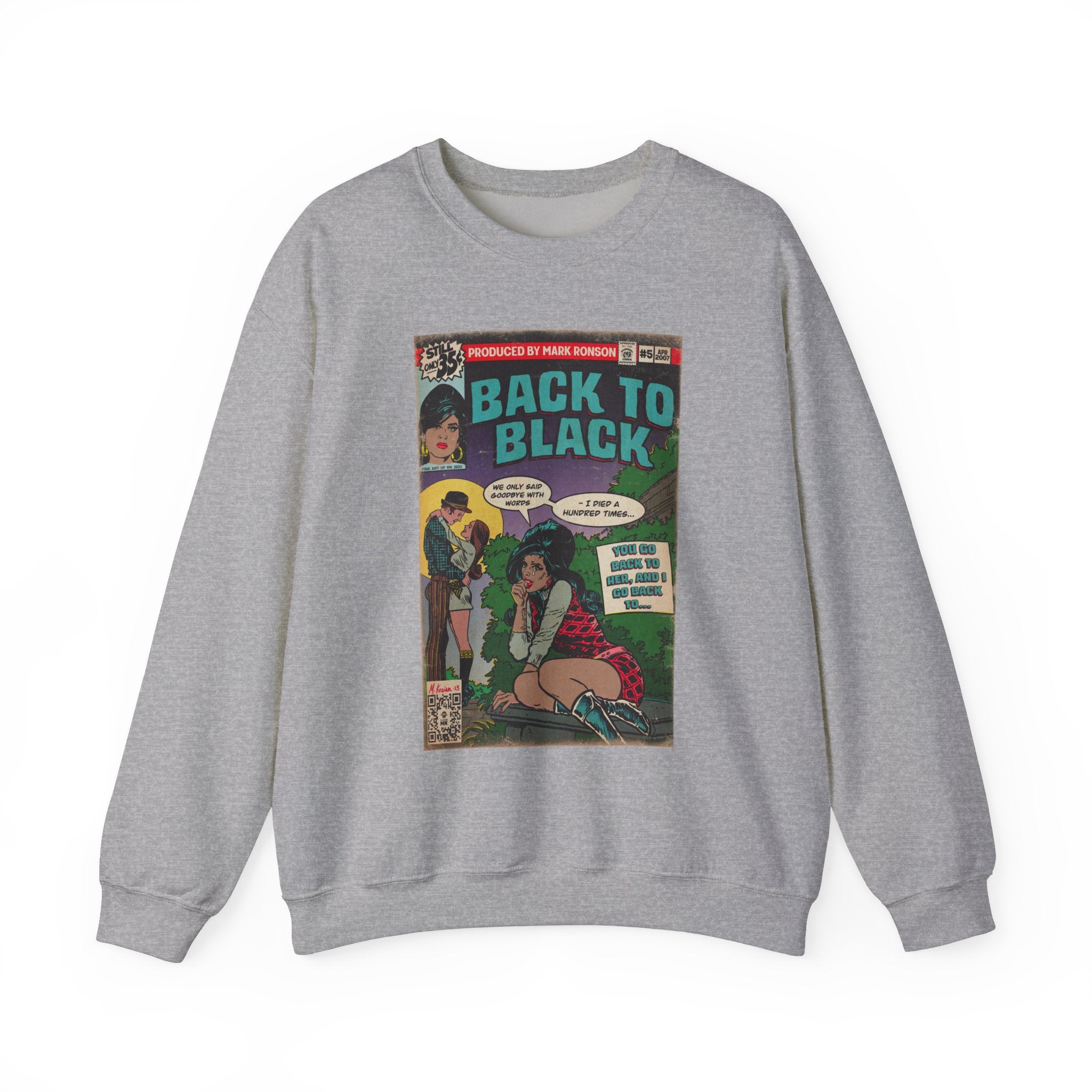 Amy Winehouse Back to Black Mens Crewneck Sweatshirt T-Shirts, Hoodie | CiraTrend.com (Image 2)